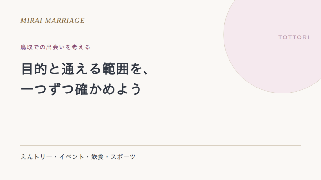 鳥取で出会いを探すには?えんトリー・旧掲載店と場選びの確認点